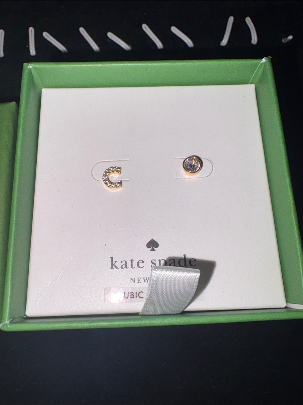 Kate Spade Gold One In A Million Stud earrings
New in box initial C